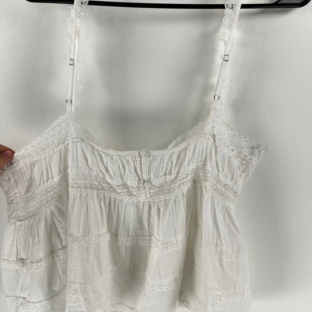 NWT Free People Intimately Women's L Darling Dreams Cami Top Lace Ivory Coquette